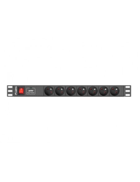 Lanberg PDU-07E-0200-IEC-BK base múltiple 2 m 7 salidas AC Interior Negro