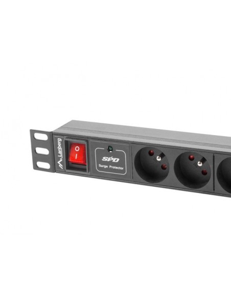 Lanberg PDU-07E-0200-IEC-BK base múltiple 2 m 7 salidas AC Interior Negro