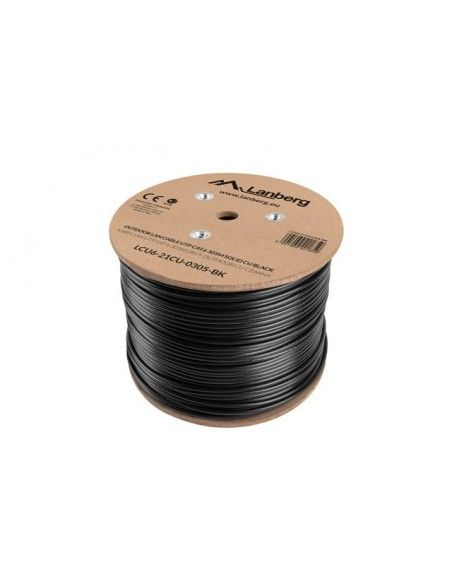 Lanberg LCU6-21CU-0305-BK cable de red Negro 305 m Cat6 U UTP (UTP)