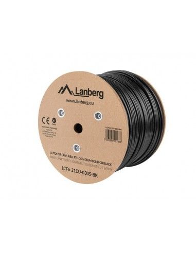 Lanberg LCF6-21CU-0305-BK cable de red Negro 305 m Cat6 F UTP (FTP)