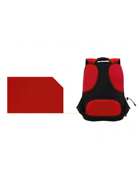 KeepOut BK7R mochila Negro, Rojo Nylon