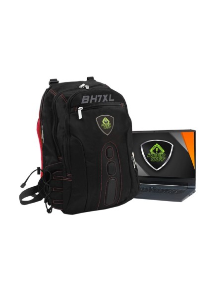 KeepOut BK7RXL mochila Negro, Rojo Imitación piel, Nylon