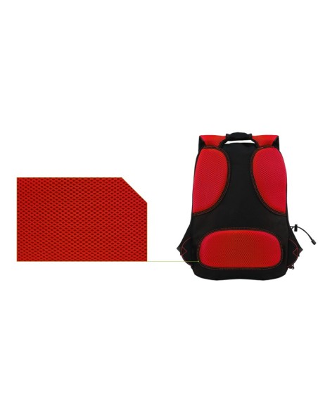 KeepOut BK7RXL mochila Negro, Rojo Imitación piel, Nylon