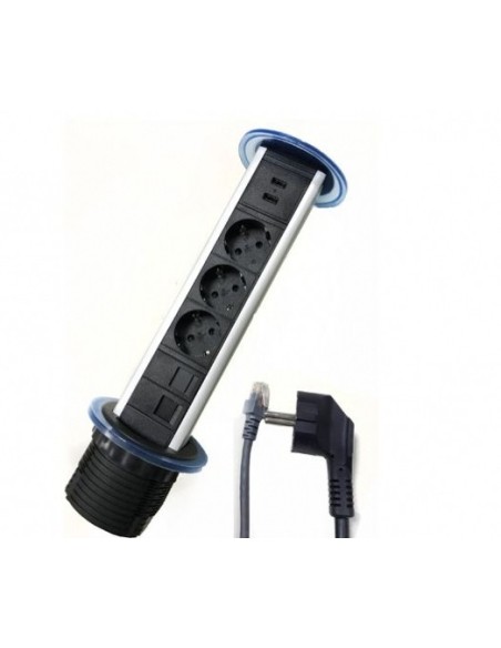 Phasak BN 6013 limitador de tensión Negro, Metálico 4 salidas AC