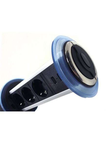 Phasak BN 6013 limitador de tensión Negro, Metálico 4 salidas AC