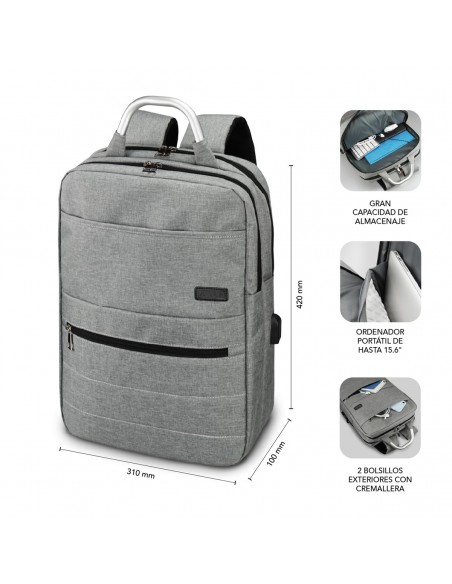 SUBBLIM MOCHILA ELITE AIRPADDING 15.6'' GREY