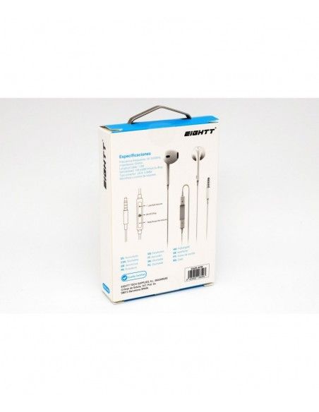 Eightt EAUR-APW auricular y casco Auriculares Alámbrico Dentro de oído Llamadas Música Blanco