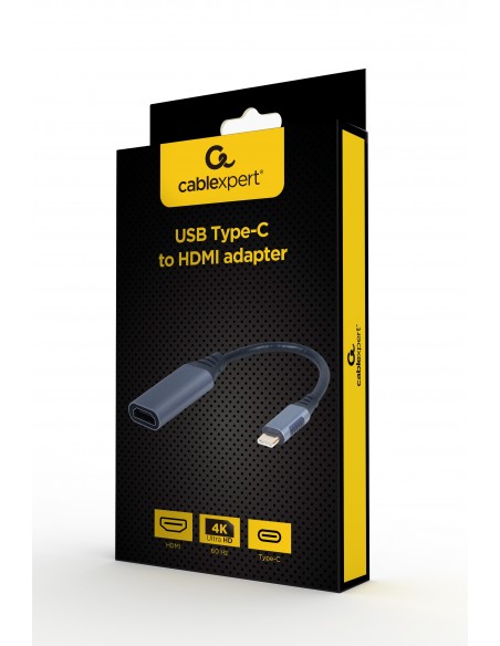 Cablexpert A-USB3C-HDMI-01 adaptador de cable de vídeo 0,15 m USB Tipo C Gris