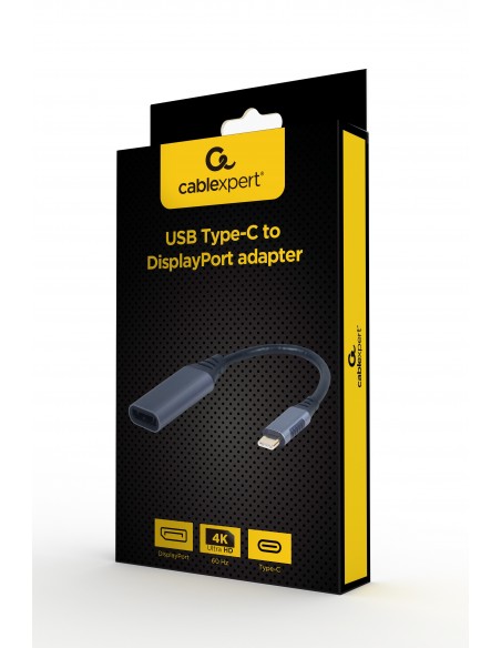 Cablexpert A-USB3C-DPF-01 adaptador de cable de vídeo 0,15 m USB Tipo C DisplayPort Gris