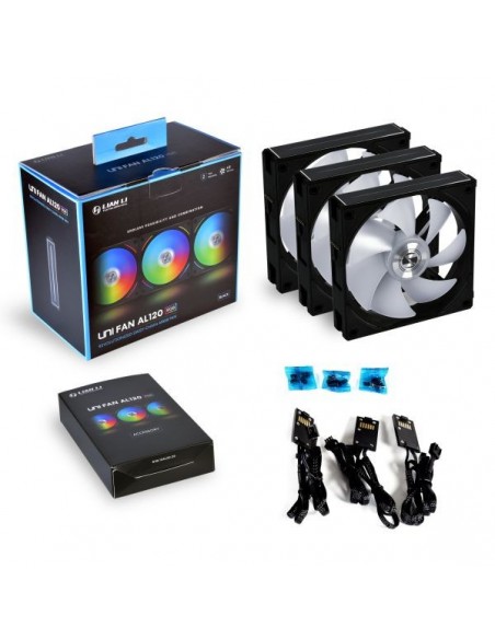 Lian Li UNI Fan AL120 Carcasa del ordenador Ventilador 12 cm Negro 3 pieza(s)