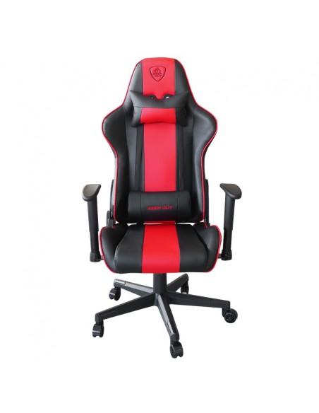 KeepOut XSPRO-RACING Silla para videojuegos universal Asiento acolchado Negro, Rojo