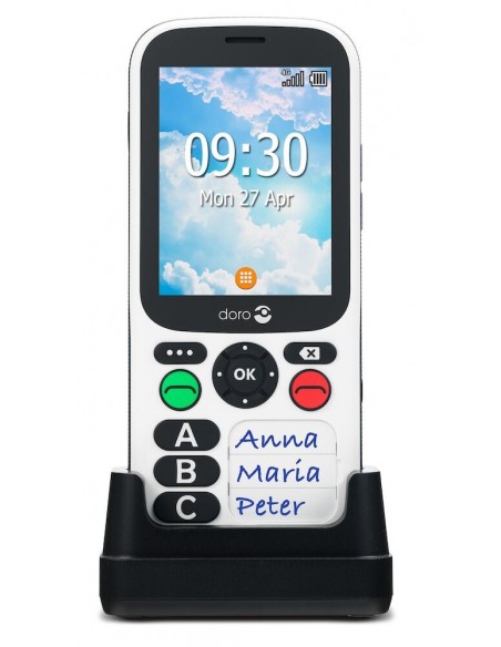 Doro 780X 7,11 cm (2.8") 117 g Negro, Blanco Característica del teléfono