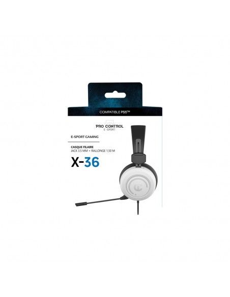 Under Control X-36 Auriculares Alámbrico Diadema Juego Negro, Blanco