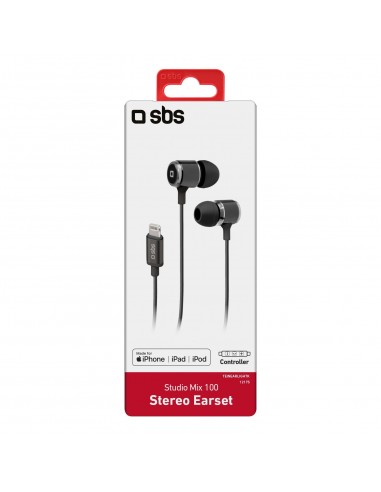 SBS TEINEARLIGHTK auricular y casco Auriculares Alámbrico Dentro de oído Llamadas Música Negro