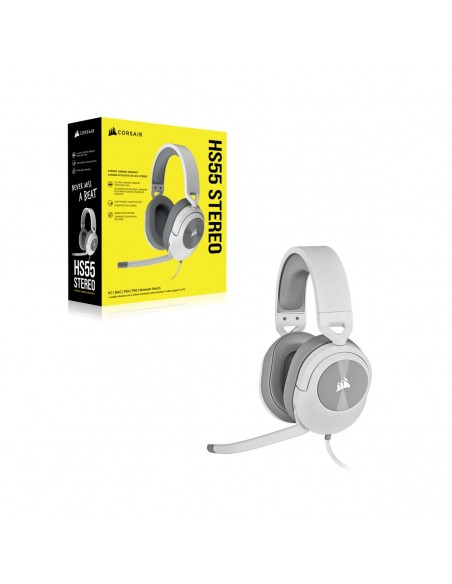 Corsair HS55 STEREO Auriculares Alámbrico De mano Juego Blanco