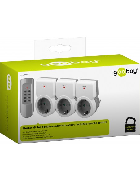 Goobay Funksteckdosen-Set enchufe inteligente Gris, Blanco