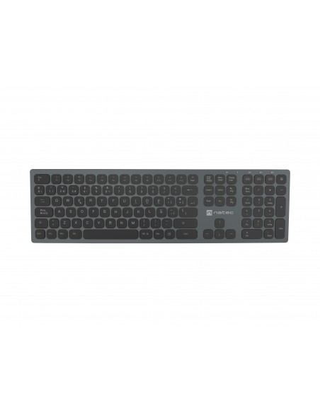 NATEC NKL-1830 teclado RF Wireless + Bluetooth QWERTY Español Negro, Gris