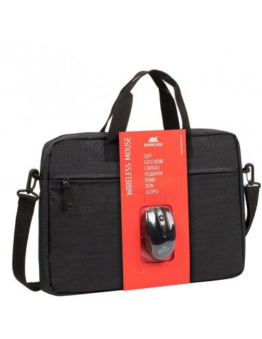 Rivacase 8038 + WIRELESS MOUSE maletines para portátil 39,6 cm (15.6") Maletín Negro