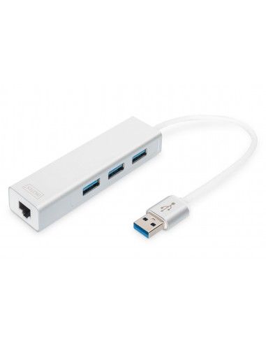 Digitus Adaptador LAN Gigabit y concentrador USB 3.0 de 3 puertos