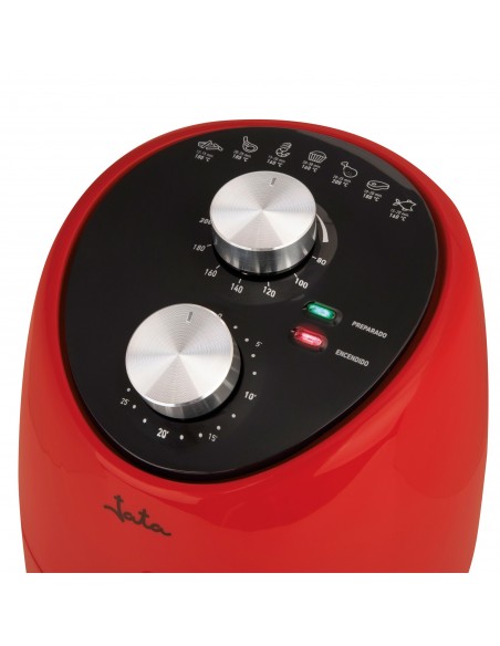 JATA JEFR1222 freidora Sencillo 2 L Independiente 1000 W Freidora de aire caliente Negro, Rojo