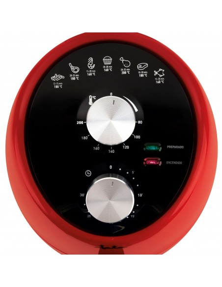 JATA JEFR1222 freidora Sencillo 2 L Independiente 1000 W Freidora de aire caliente Negro, Rojo