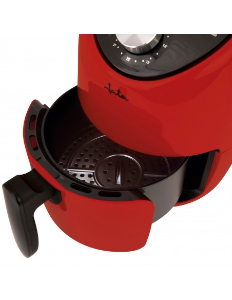 JATA JEFR1222 freidora Sencillo 2 L Independiente 1000 W Freidora de aire caliente Negro, Rojo