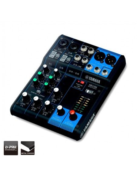 Yamaha MG06 mezclador DJ 6 canales Negro