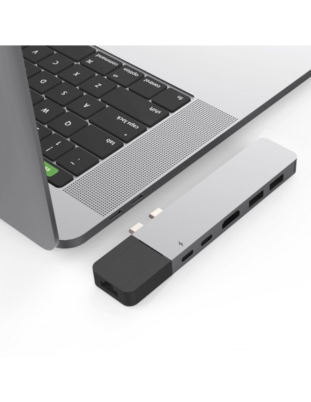 HYPER GN28N-SILVER base para portátil y replicador de puertos Alámbrico Plata