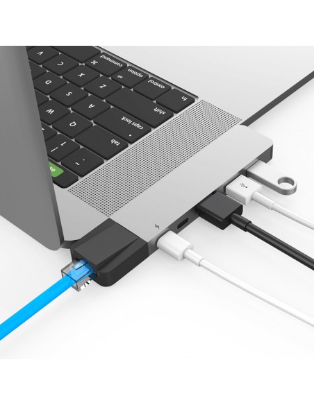 HYPER GN28N-SILVER base para portátil y replicador de puertos Alámbrico Plata