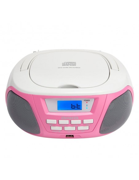 Aiwa BBTU-300PK sistema estéreo portátil Analógico y digital 5 W Rosa, Blanco