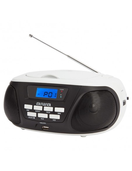 Aiwa BBTU-300BW sistema estéreo portátil Analógico y digital 5 W Negro, Blanco