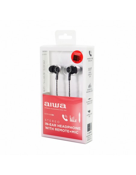 Aiwa ESTM-100BK auricular y casco Auriculares Alámbrico Dentro de oído Negro
