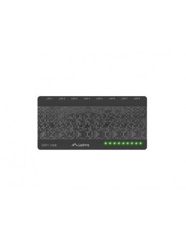 Lanberg DSP1-1008 switch No administrado Gigabit Ethernet (10 100 1000) Negro, Gris