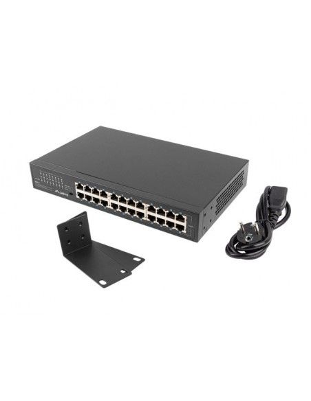 Lanberg RSGE-24 switch No administrado Gigabit Ethernet (10 100 1000) 1U Negro
