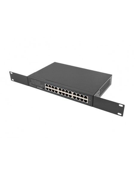 Lanberg RSGE-24 switch No administrado Gigabit Ethernet (10 100 1000) 1U Negro