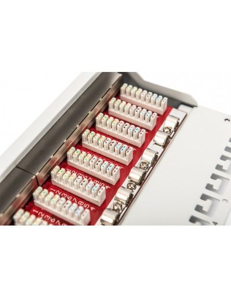 Digitus Panel de conexión CAT 6A, apantallado, 12 puertos 1UA, 10", gris