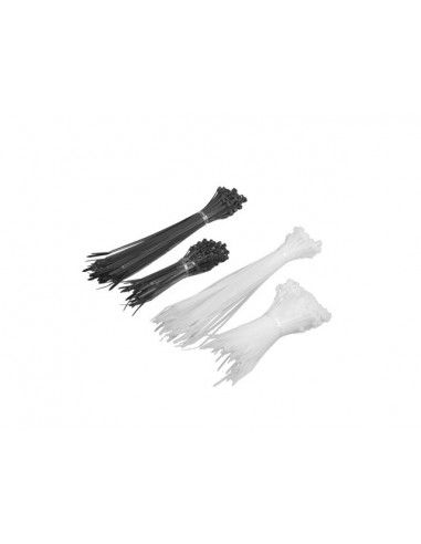 Lanberg ORG01-BVP400-MC2 presilla Brida reutilizable Nylon Negro, Blanco 400 pieza(s)