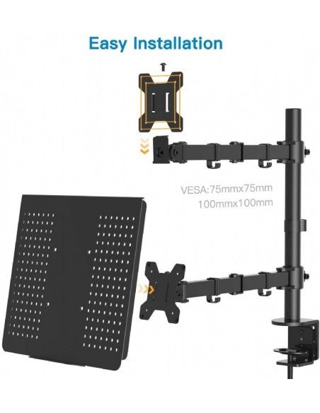 Gembird MA-DA-02 soporte para monitor 68,6 cm (27") Gris