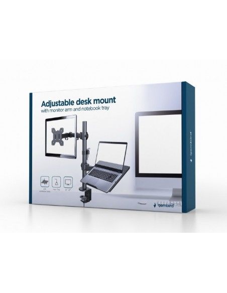 Gembird MA-DA-02 soporte para monitor 68,6 cm (27") Gris