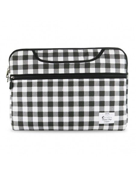 e-Vitta Chequered maletines para portátil 35,6 cm (14") Funda Negro, Blanco