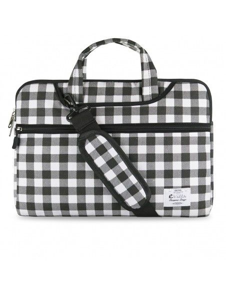 e-Vitta Chequered maletines para portátil 35,6 cm (14") Funda Negro, Blanco