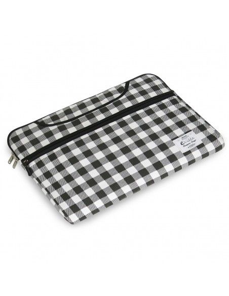 e-Vitta Chequered maletines para portátil 35,6 cm (14") Funda Negro, Blanco