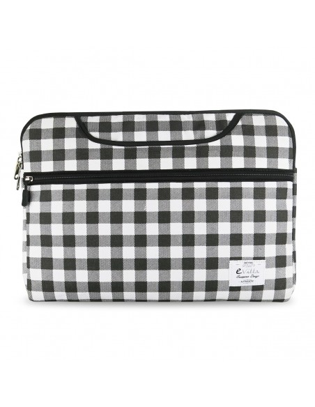 e-Vitta Chequered maletines para portátil 39,6 cm (15.6") Funda Negro, Blanco