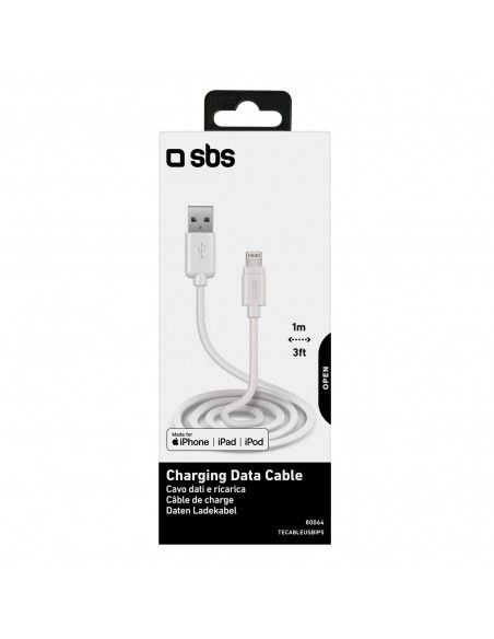 SBS TECABLEUSBIP5 cable de conector Lightning 1 m Blanco