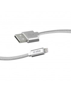 SBS TECABLEUSBIP5BS cable de conector Lightning 1 m Plata