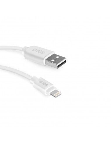 SBS TECABLEUSBIP52W cable de conector Lightning 2 m Blanco