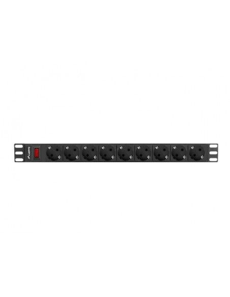 Lanberg PDU-09F-0300-BK unidad de distribución de energía (PDU) 9 salidas AC 1U Negro, Gris