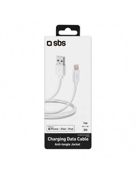 SBS TECABLPOLOLIG89W cable de conector Lightning 1 m Blanco