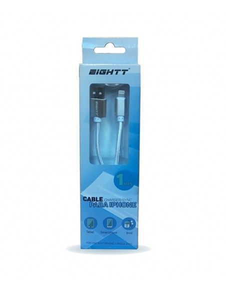 Eightt ECI-2S cable de conector Lightning 1 m Plata