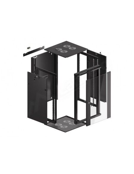Lanberg WFFA-5618-10B armario rack 18U Bastidor de pared Negro